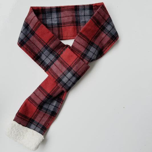 Red & Grey Handmade Pet scarf