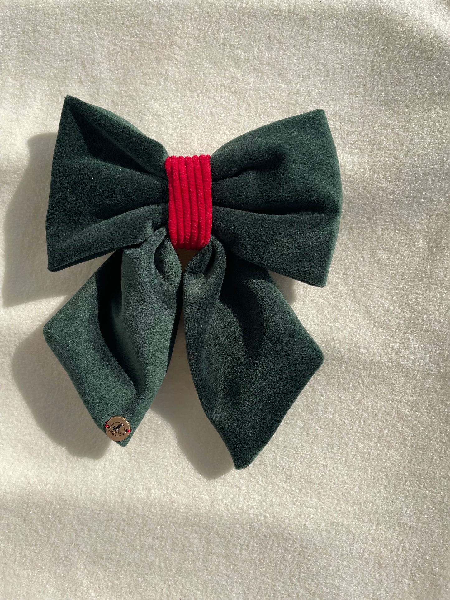 Green Velvet Handmade Sailor bow for your pets