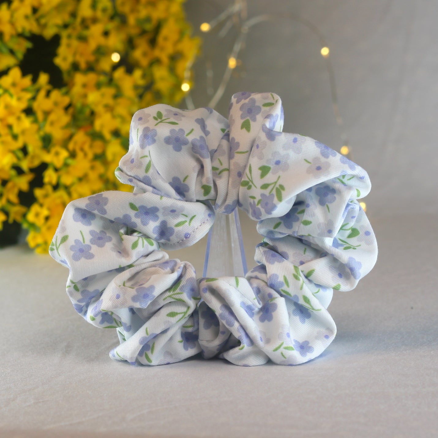 Purple Floral Scrunchies