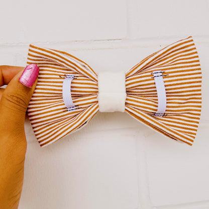 Teddy Stripe Flannel handmade Dog Bowtie collar