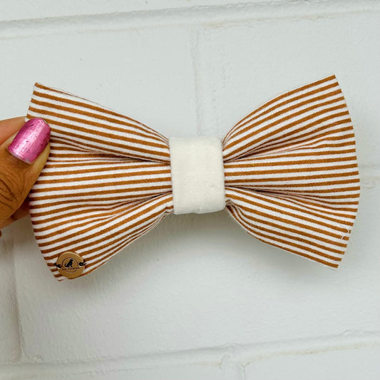 Teddy Stripe Flannel handmade Dog Bowtie collar