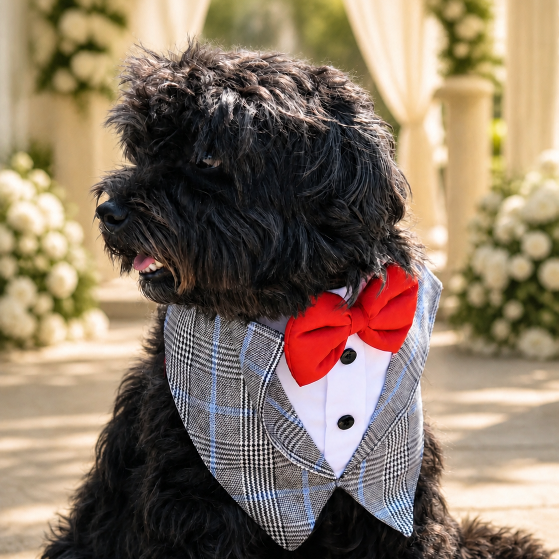 Classic Grey Dog Tuxedo Bandana