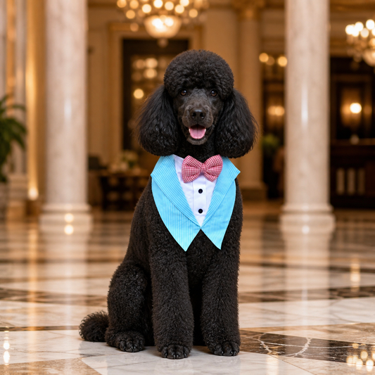 Aqua Blaze Blue Dog Tuxedo Bandana