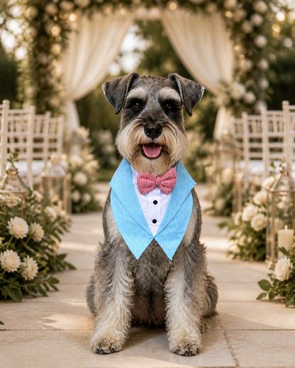 Aqua Blaze Blue Dog Tuxedo Bandana