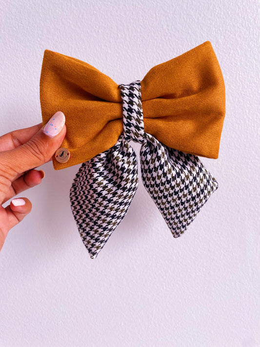 Uptown Suede Handmade Sailor bow for your pets
