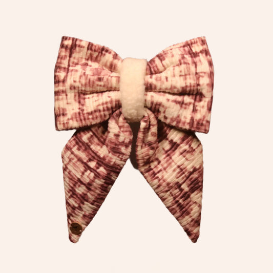 Plush Elegance with sherpa Handmade Sailor bowtie for your pets