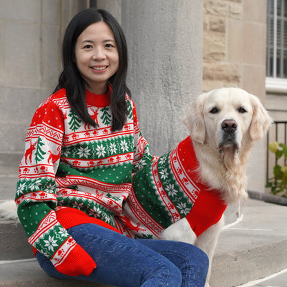 Matching Christmas Sweaters for Dog and Human - Jolly Paws