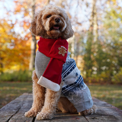Dog Scarf | Handmade Pet Christmas Scarf| Gingerbread Scarf