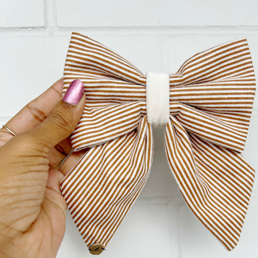 Teddy Stripe Handmade Sailor bow for your pets