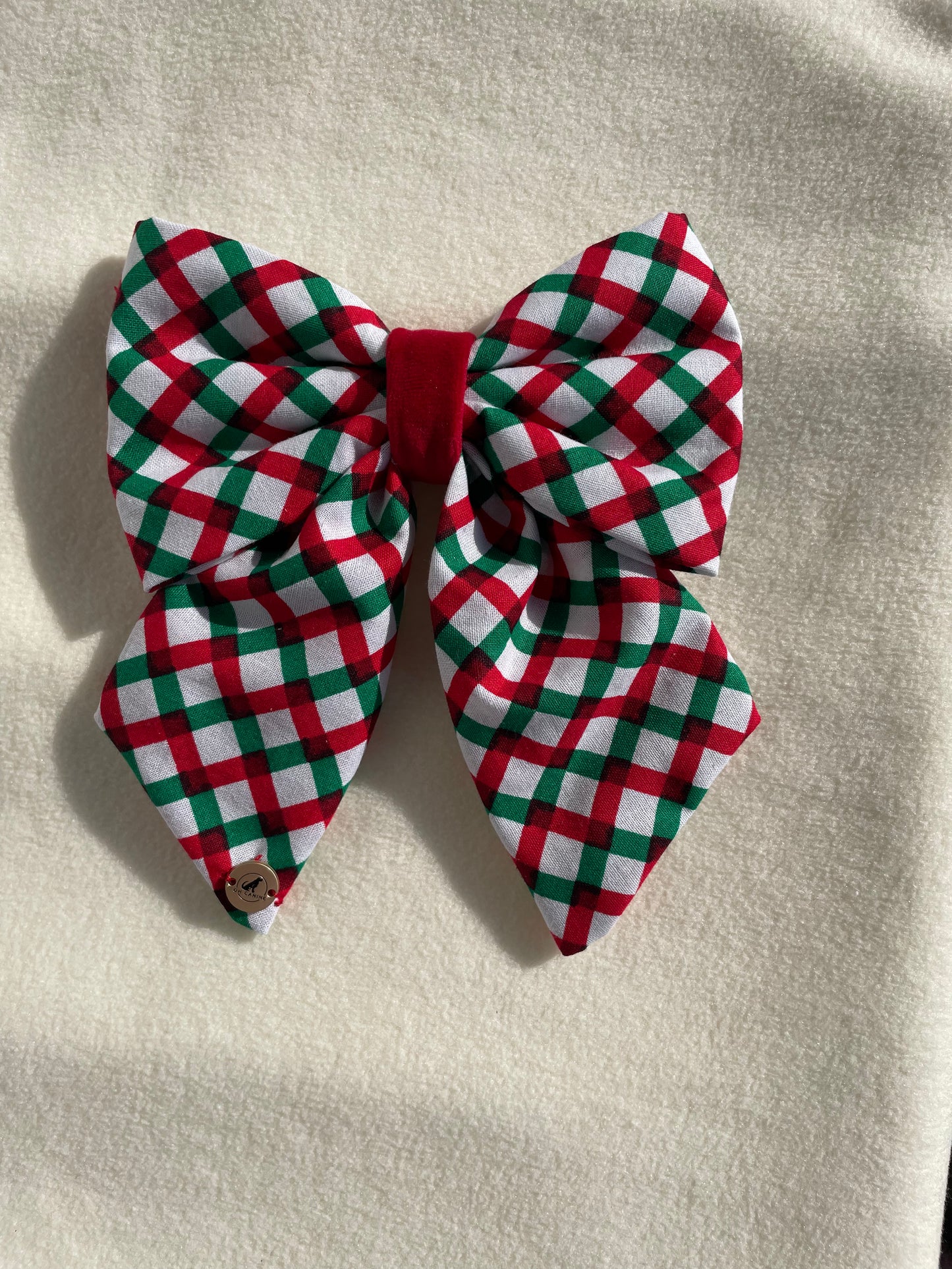 Holiday Check Classic Handmade Sailor bow for your pets