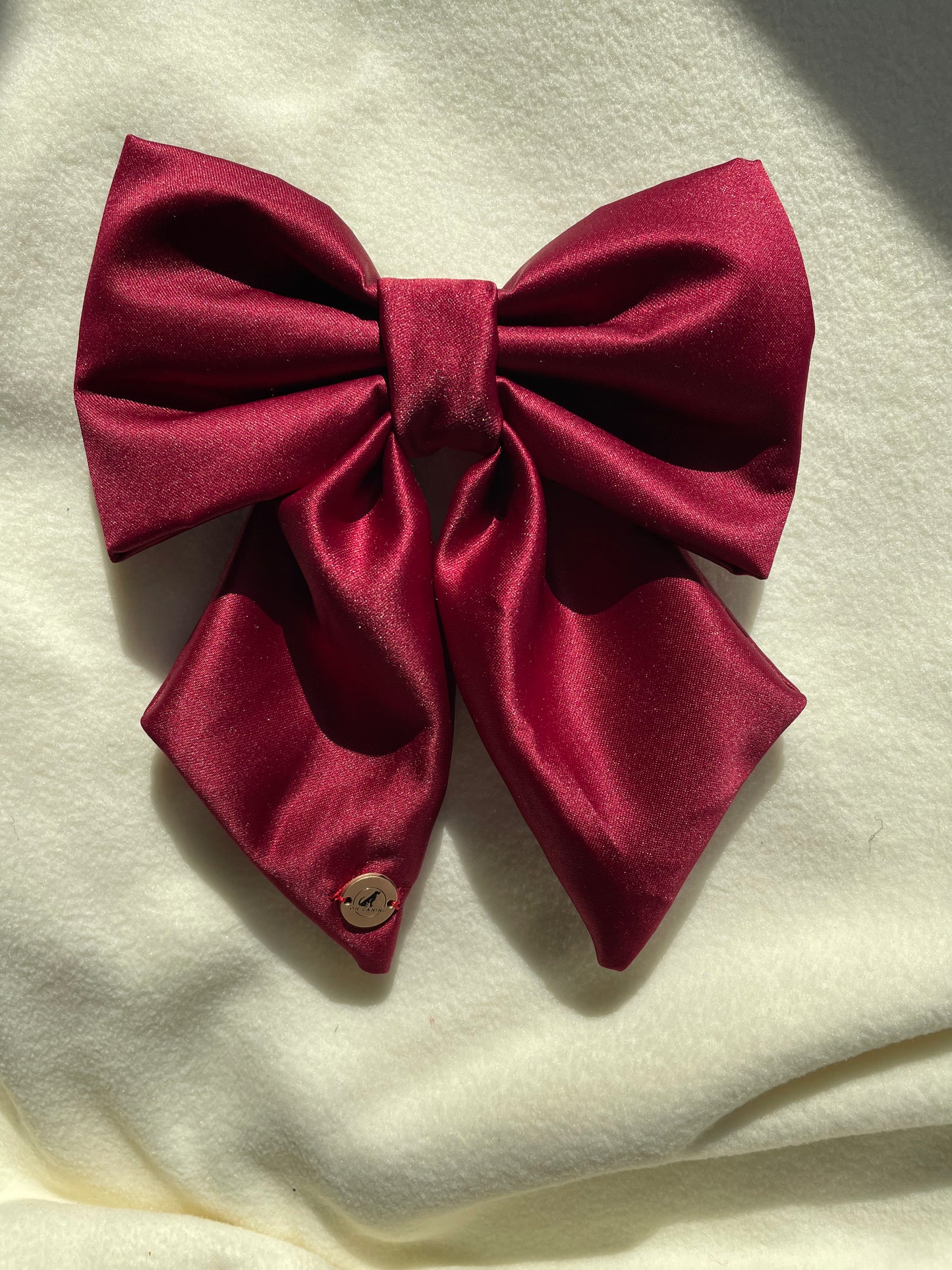 Holly Berry Satin Classic Handmade Sailor bow for your pets