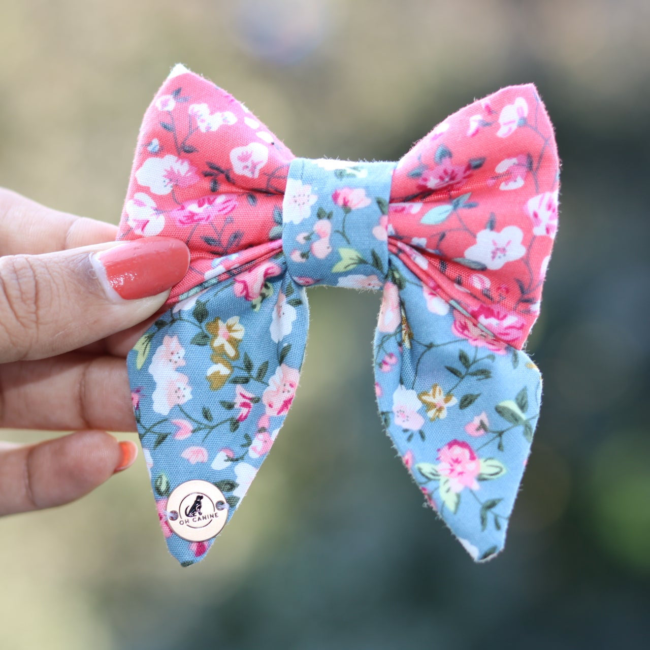Coral Blossom Dual Color Handmade Sailor bowtie for your pets