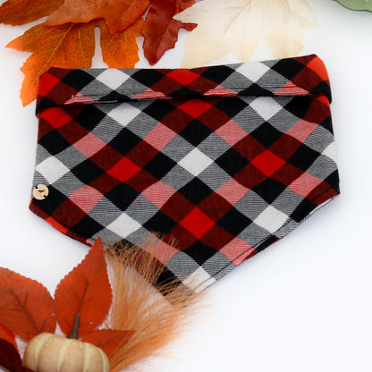 Bandana à carreaux rouges et noirs