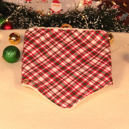 Cozy Christmas Plaid with Sherpa | Designer Dog Bandanna