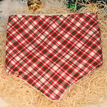Cozy Christmas Plaid with Sherpa | Designer Dog Bandanna